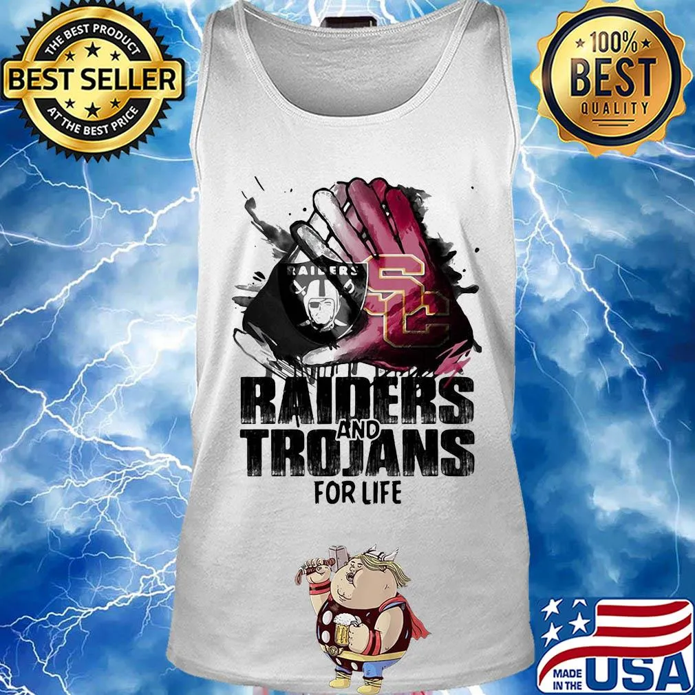 Oakland raiders and southern california trojans for life art s Tank top
