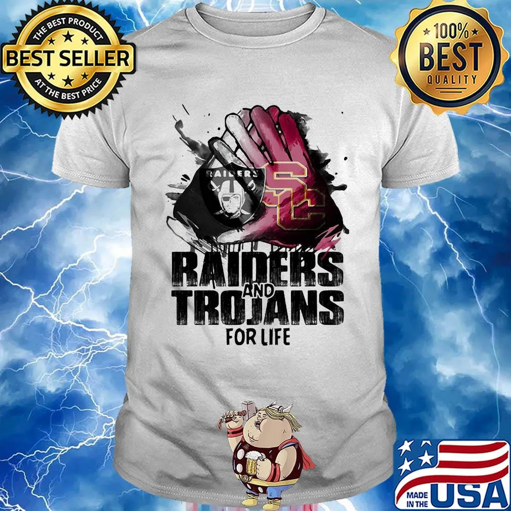 Oakland raiders and southern california trojans for life art shirt
