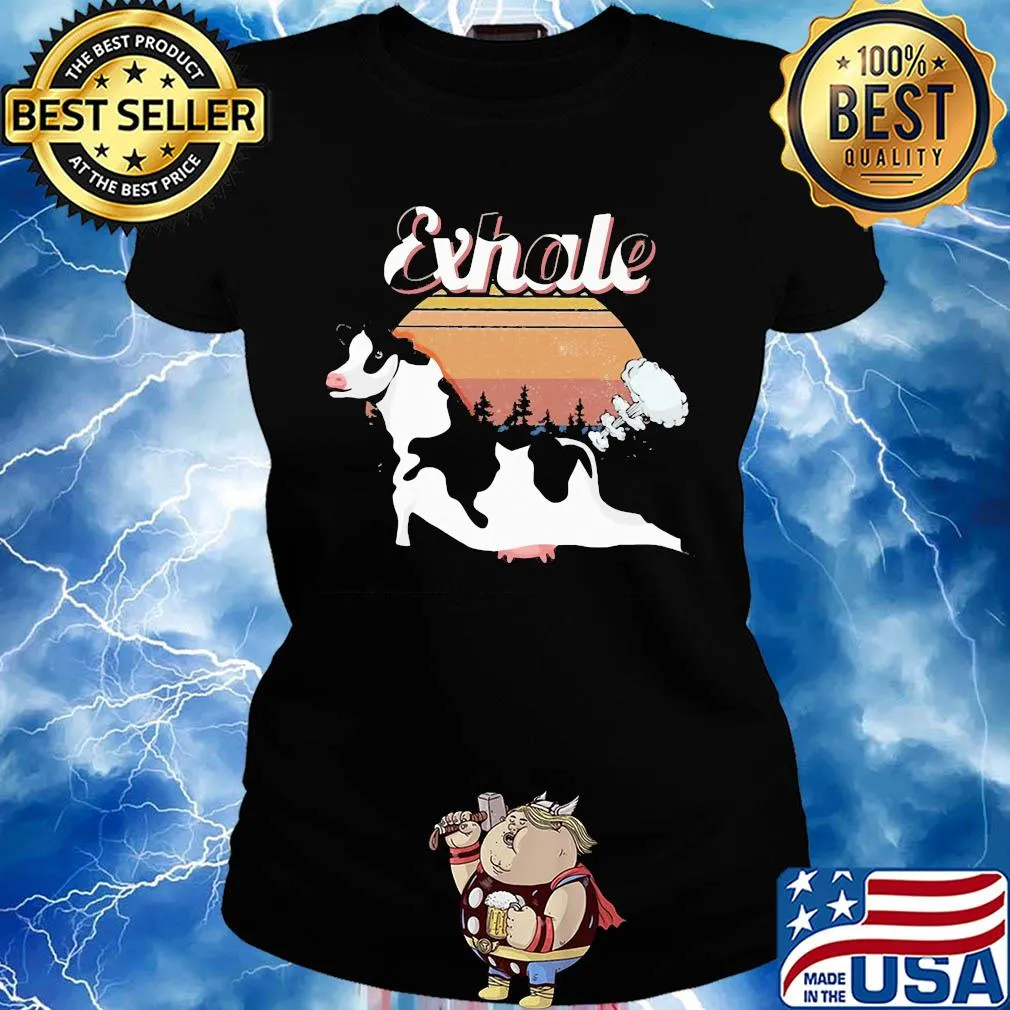 Official Cow exhale vintage s Ladies tee