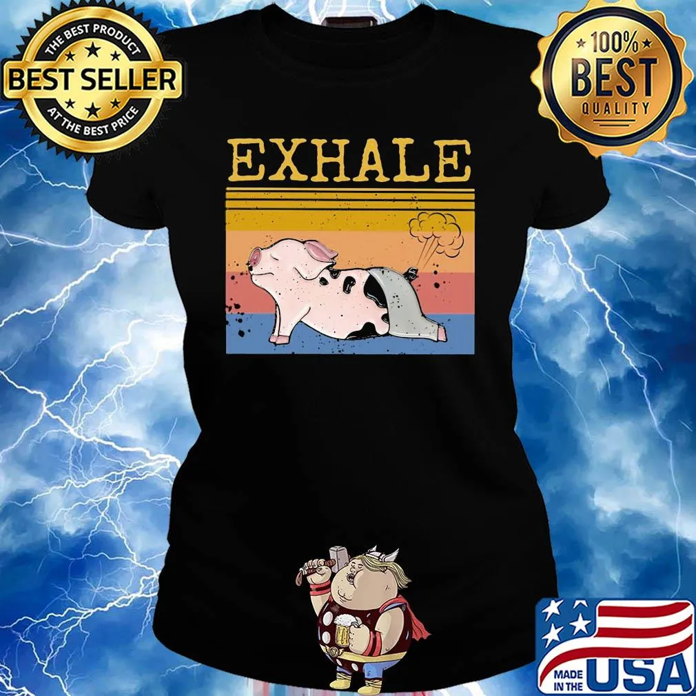 Official Exhale pig vintage s Ladies tee