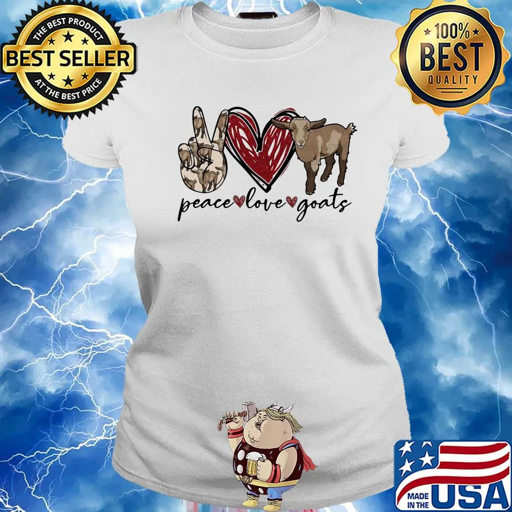 Peace love heart Goats s Ladies tee