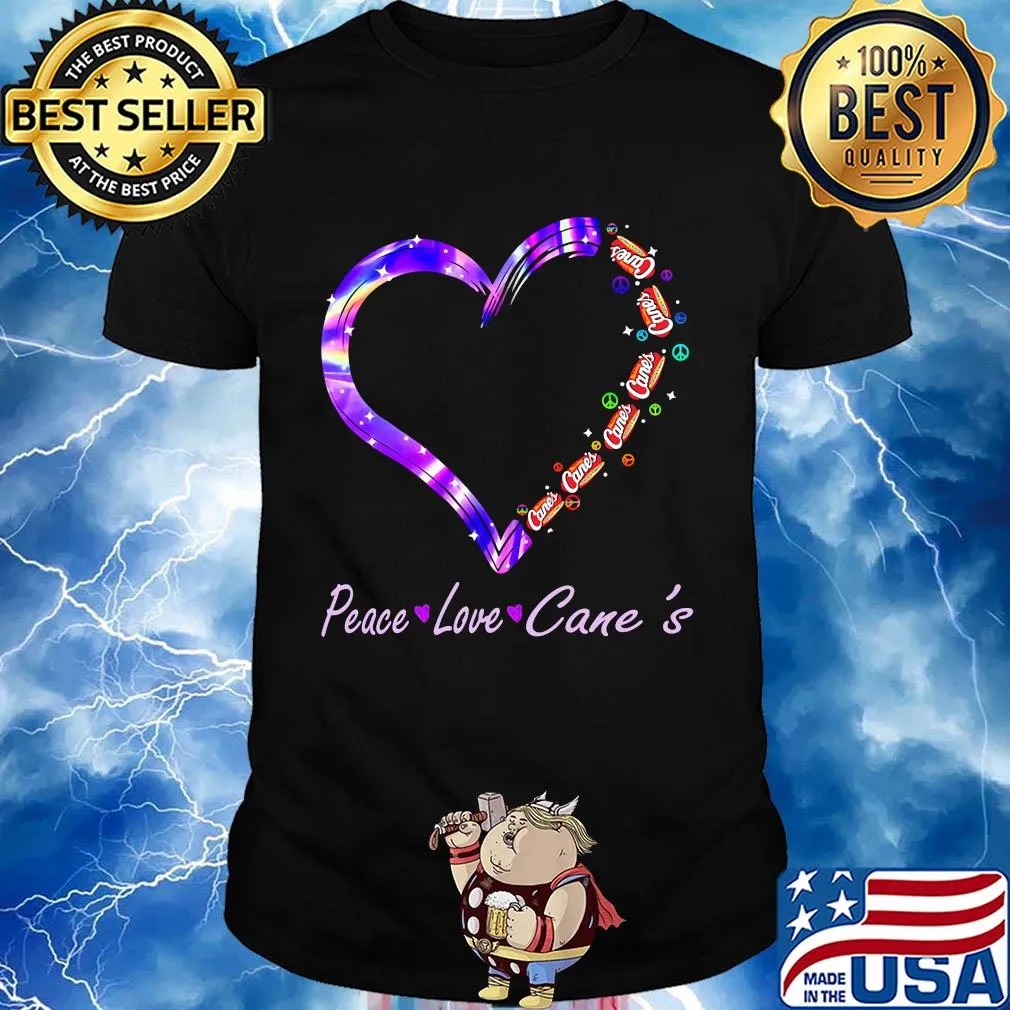 Peace love raising cane's chicken fingers heart shirt