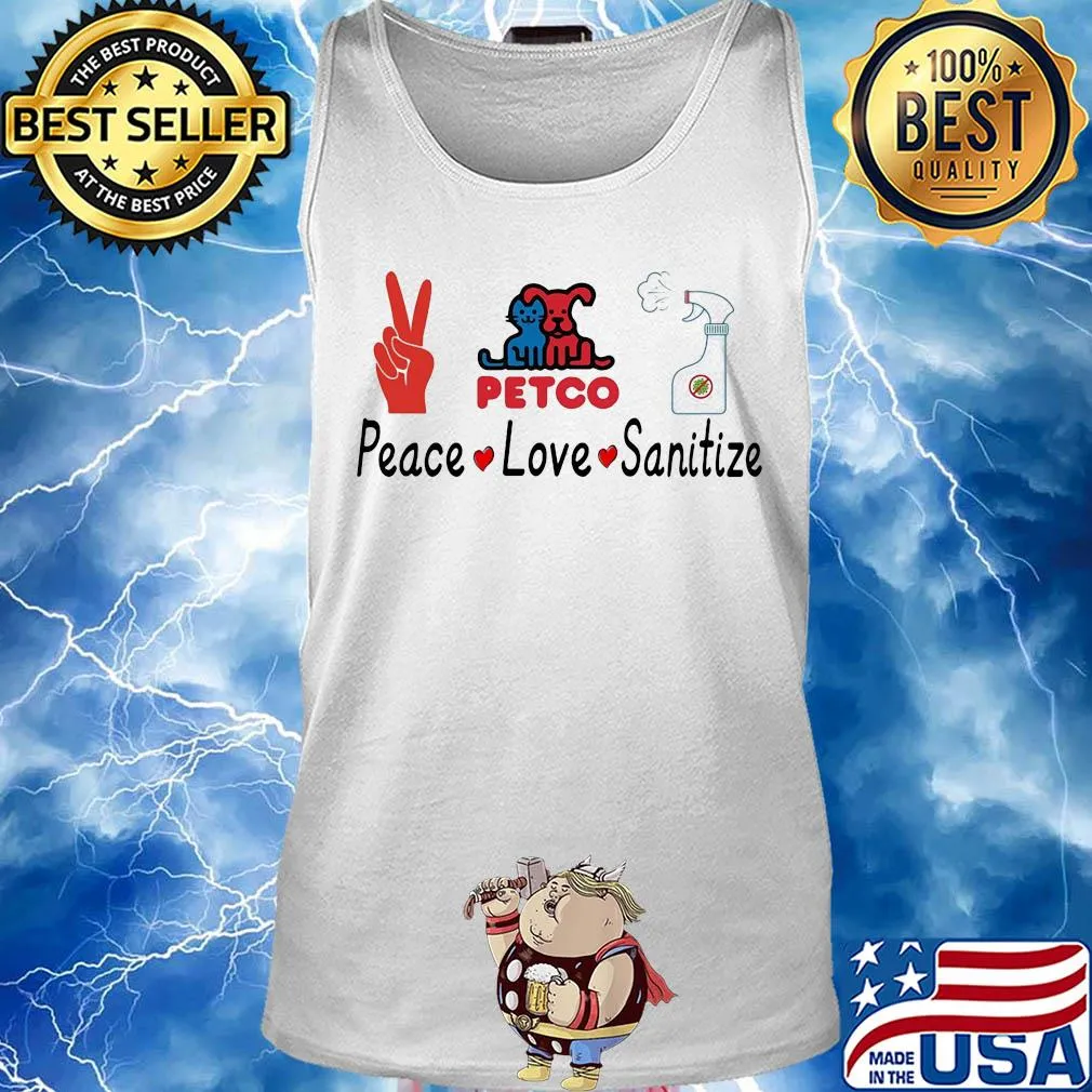 Petco peace love sanitize covid-19 s Tank top