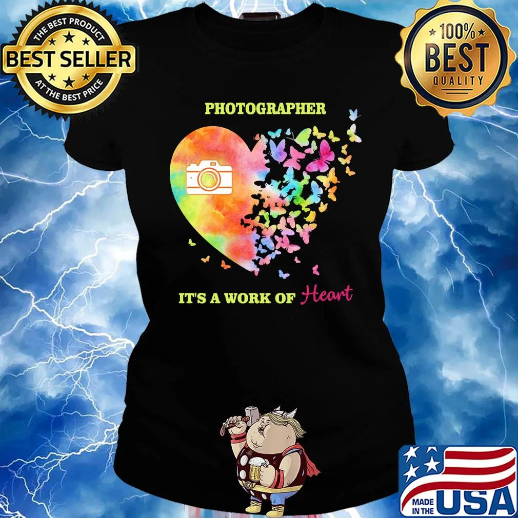 Photographer it's a work of heart butterfly s Ladies tee