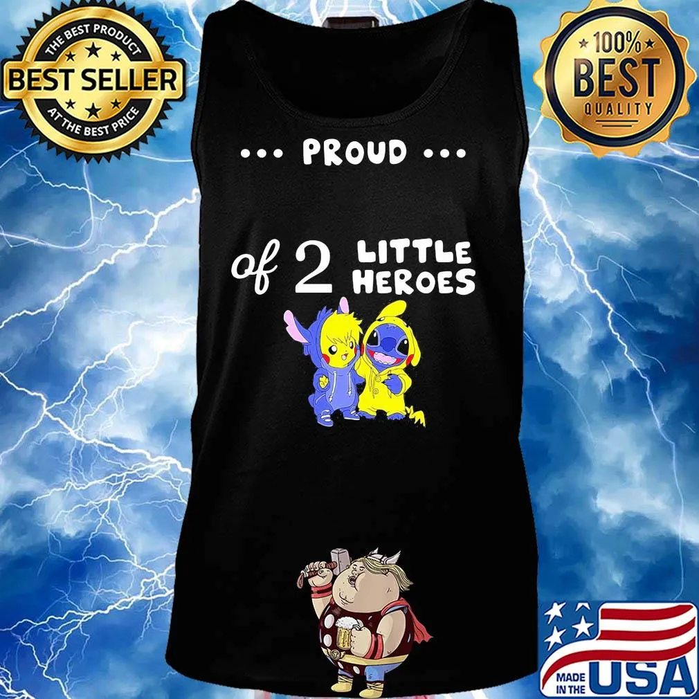 Pikachu and stitch proud of 2 little heroes s Tank top