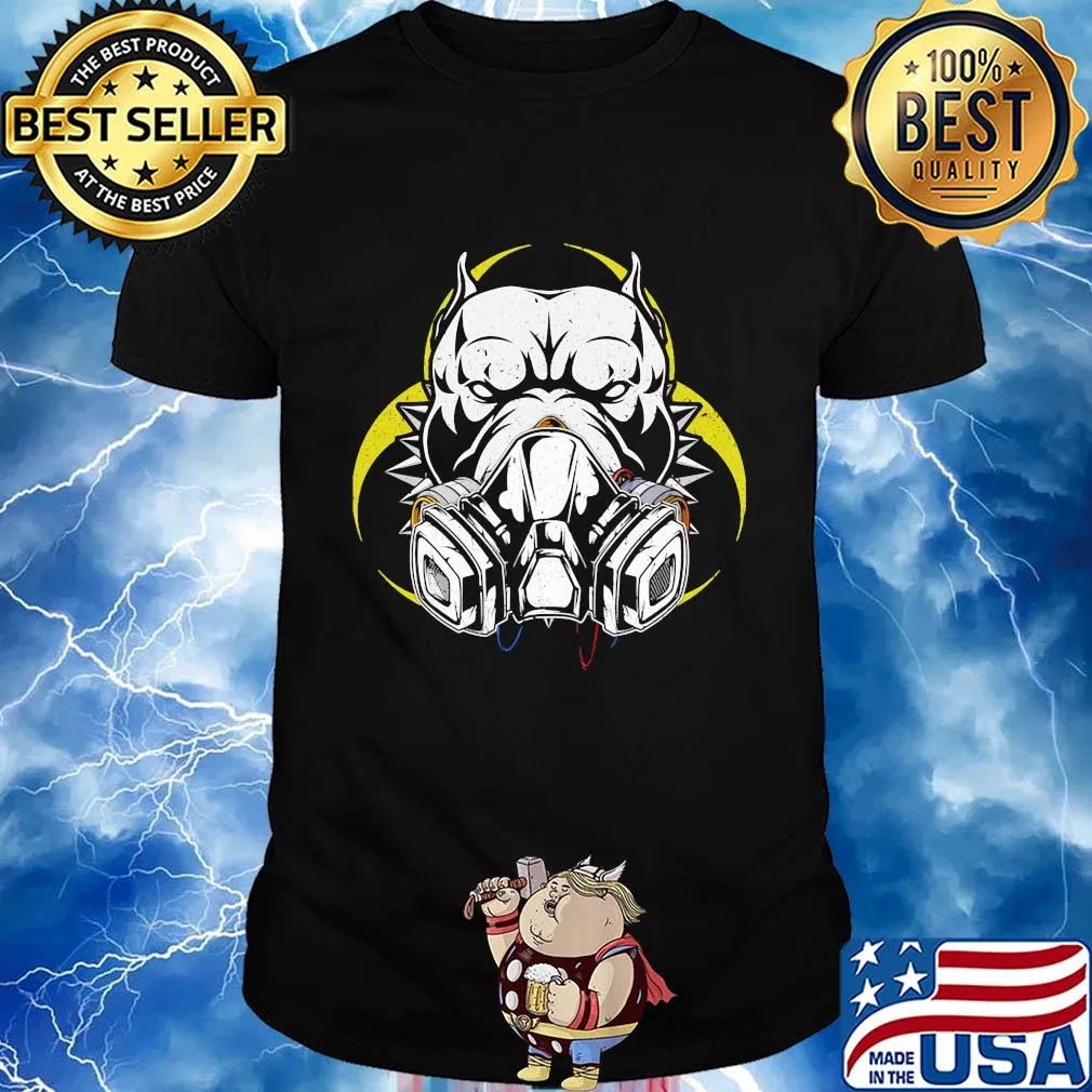 Pitbull Gas Mask Social Distancing 2 Sides Shirt