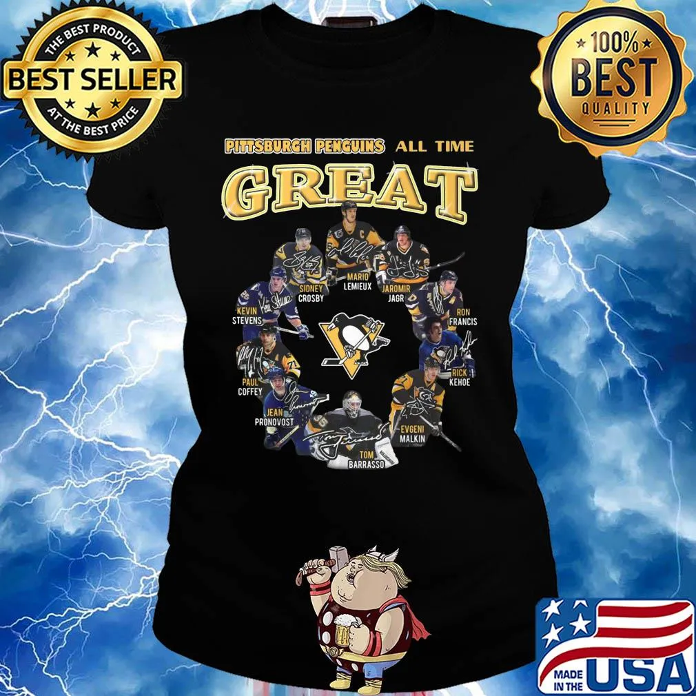 Pittsburgh penguins hockey all-time great signatures s Ladies tee