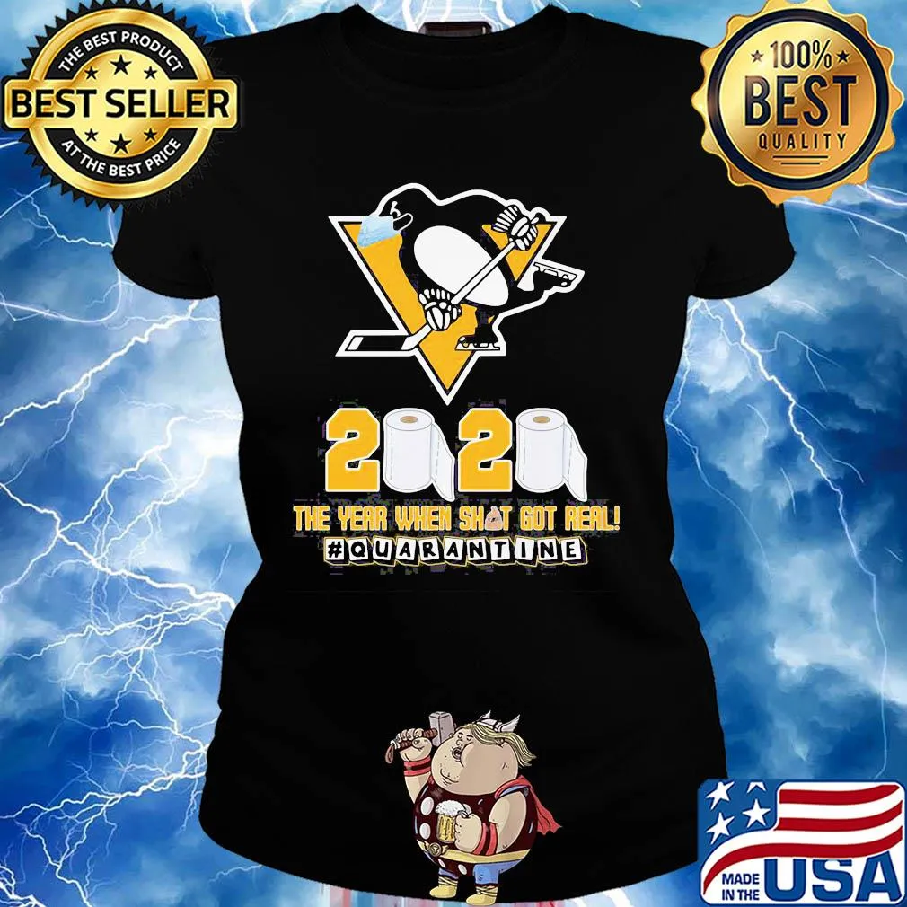 Pittsburgh penguins mask 2020 the year when shit got real quarantine toilet paper s Ladies tee