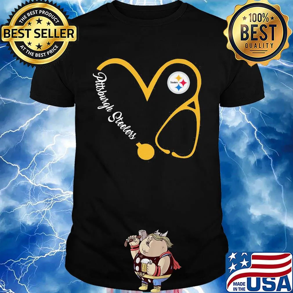 Pittsburgh steelers football stethoscope heart shirt