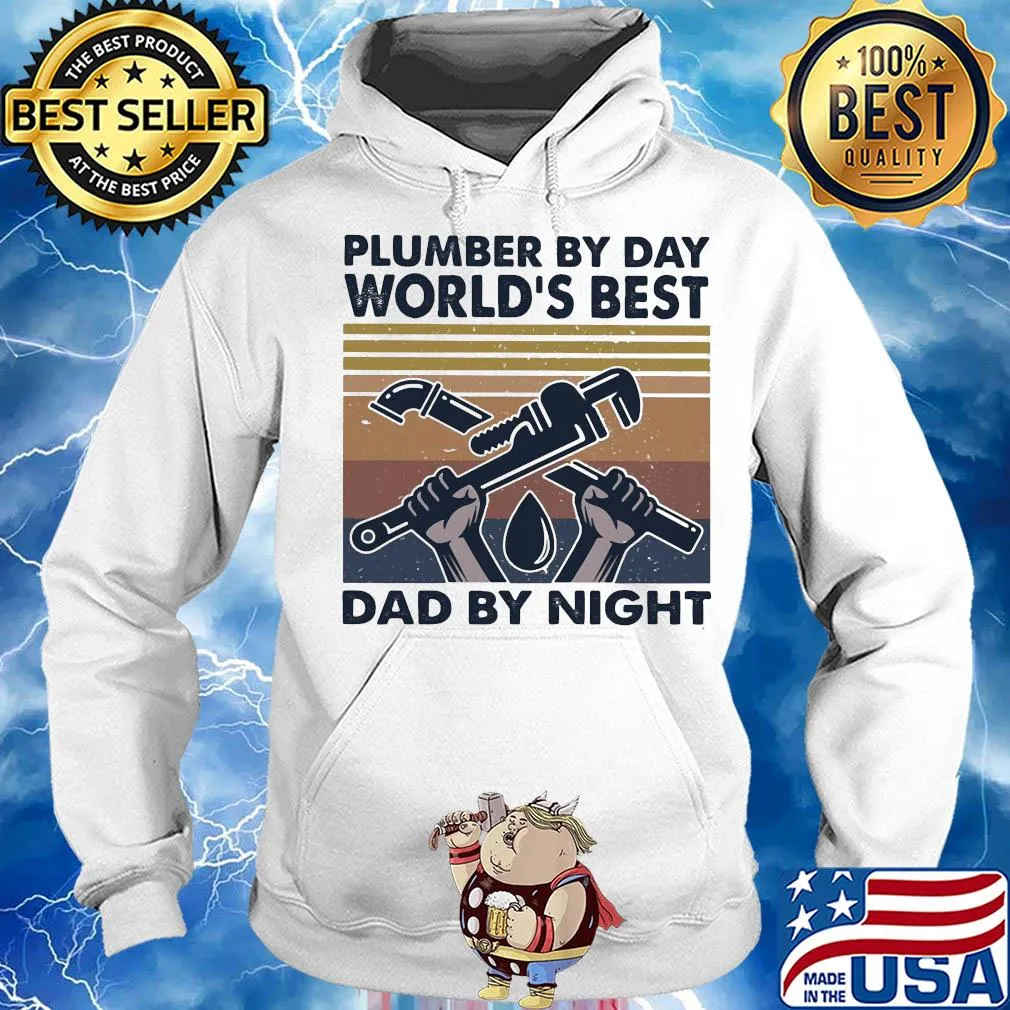 Plumber by day world's best dad by night vintage s Hoodie