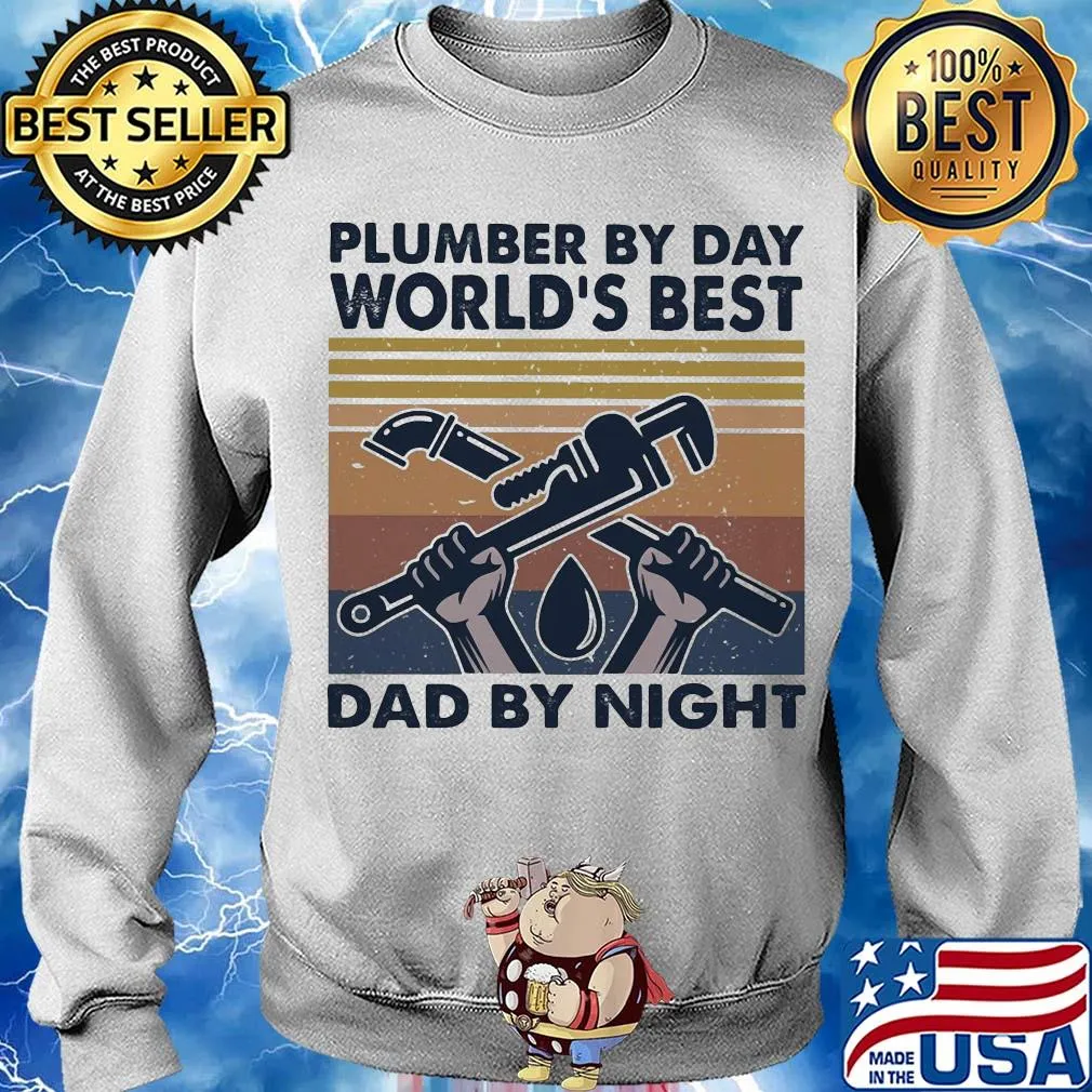Plumber by day world's best dad by night vintage s Sweater