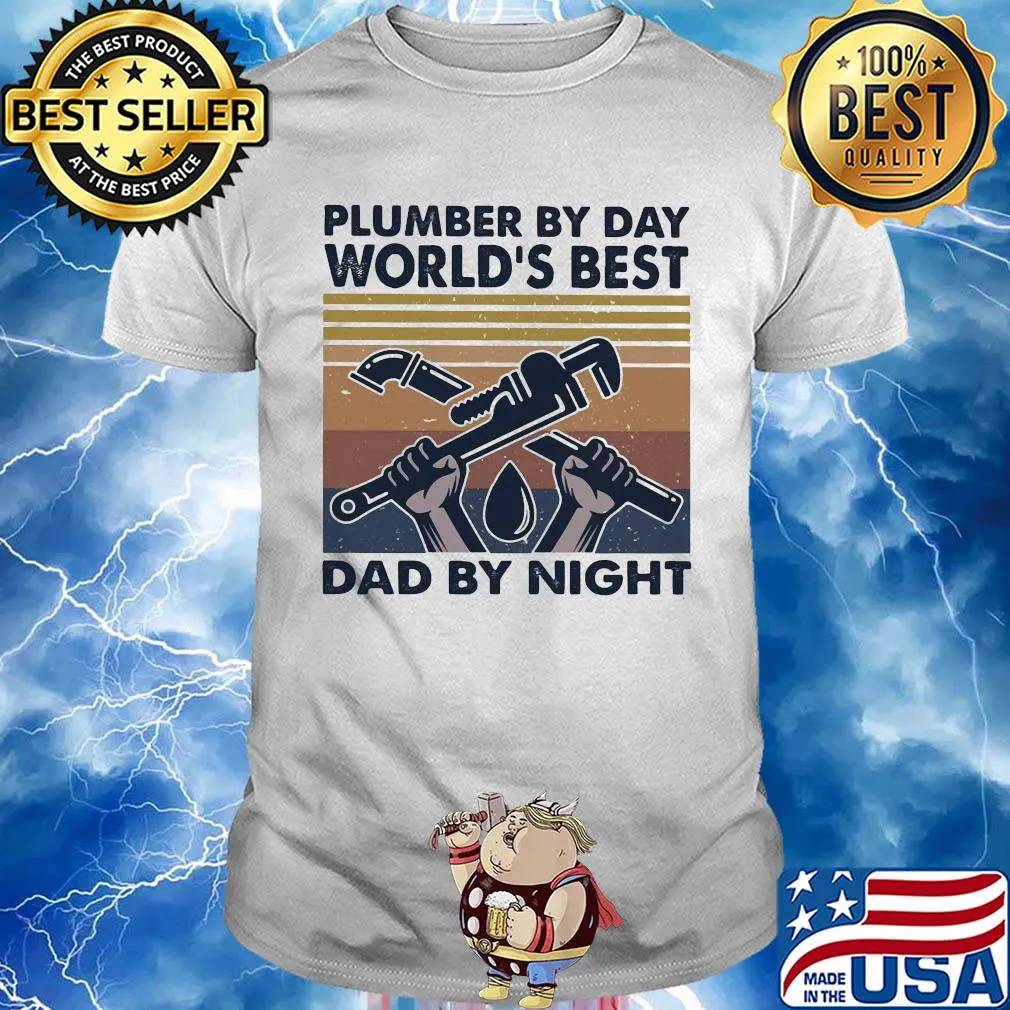 Plumber by day world's best dad by night vintage shirt