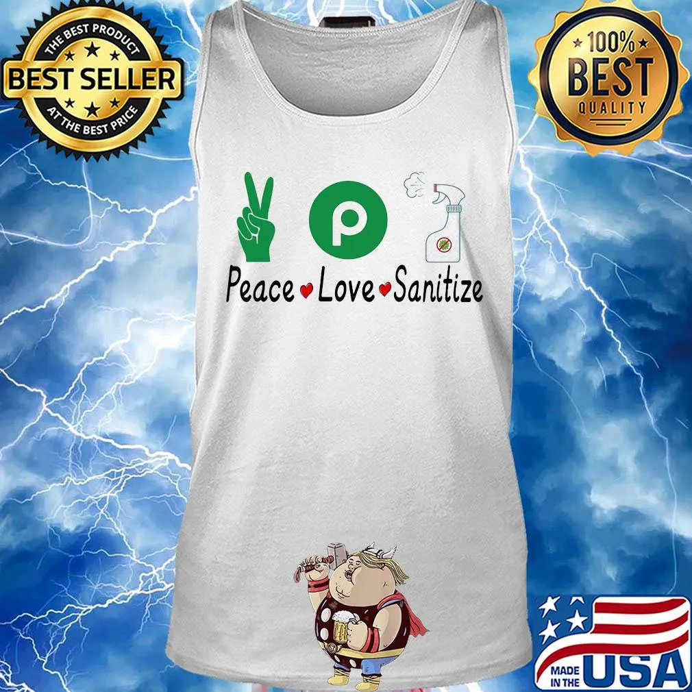 Publix peace love sanitize covid-19 s Tank top