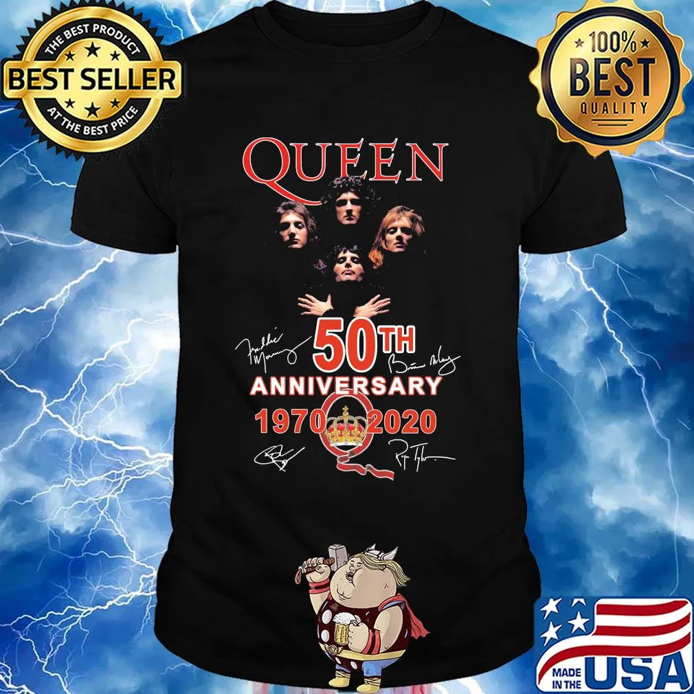 Queen 50th anniversary 1970-2020 signature shirt
