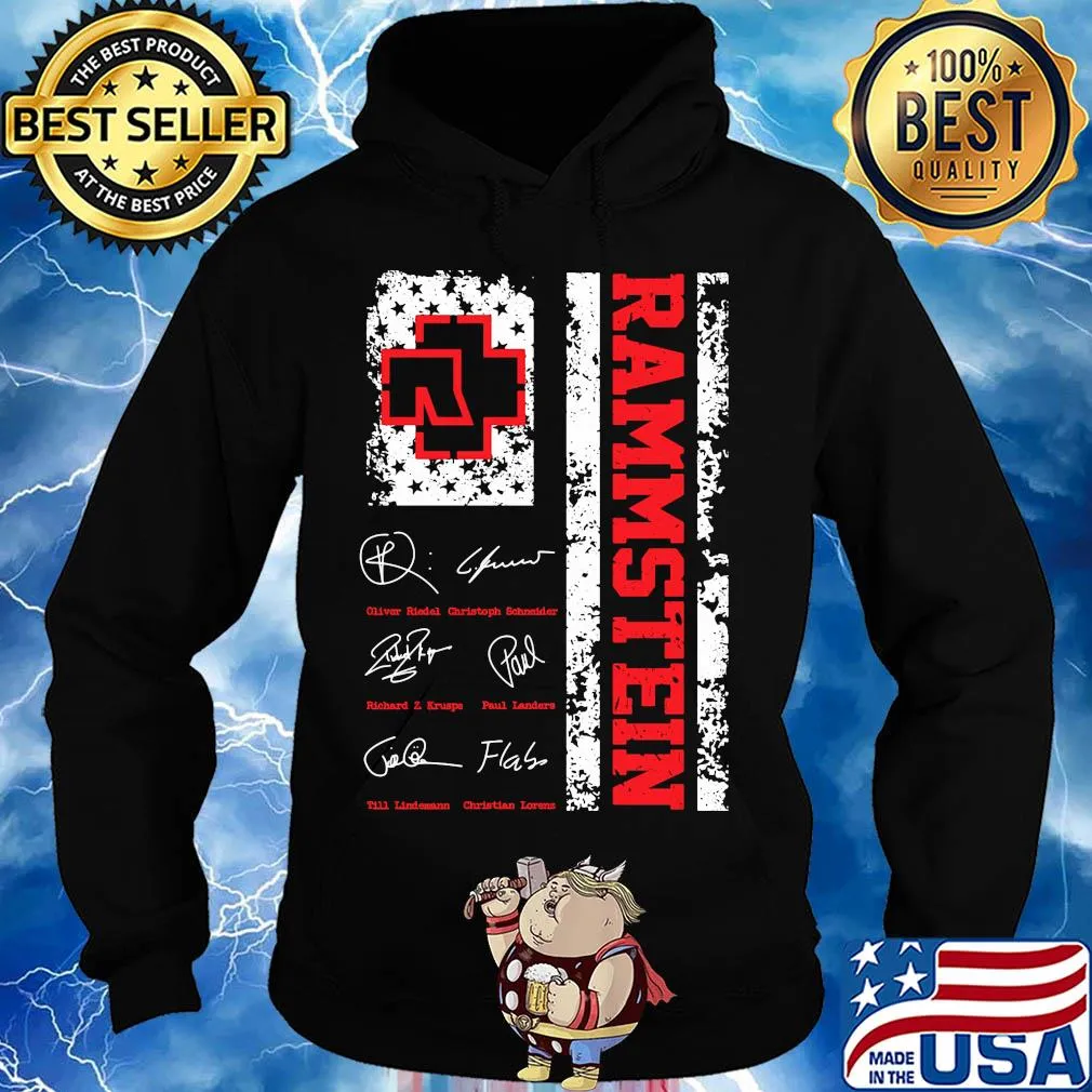 Rammstein signature American flag veteran Independence Day s Hoodie