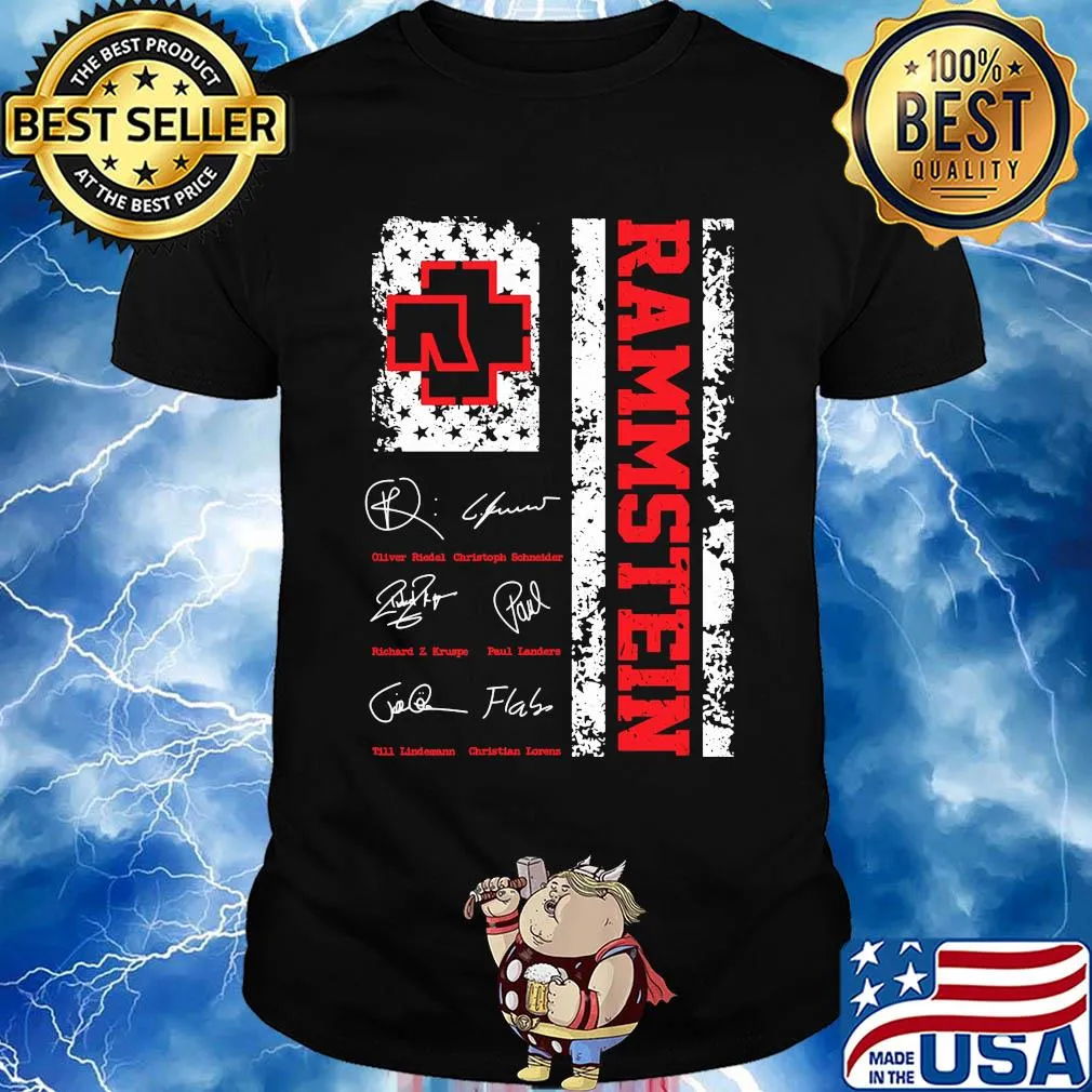 Rammstein signature American flag veteran Independence Day shirt