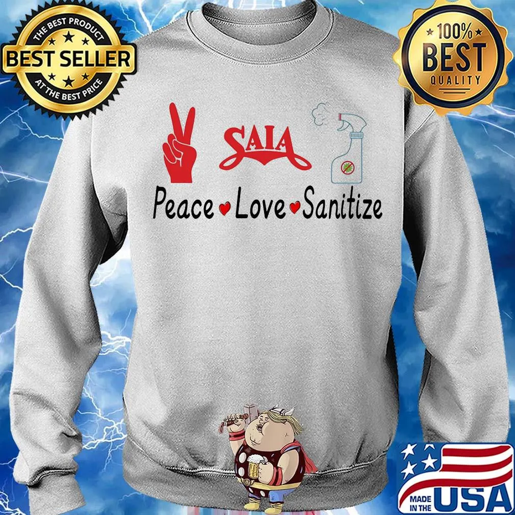 Saia peace love sanitize covid-19 s Sweater