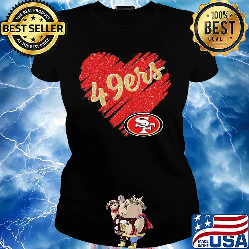 San Francisco 49ers NFL heart s Ladies tee
