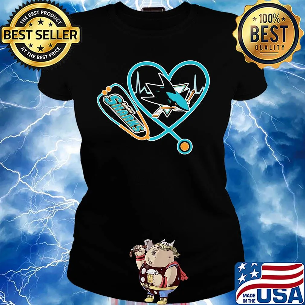 San jose sharks hockey stethoscope heart s Ladies tee