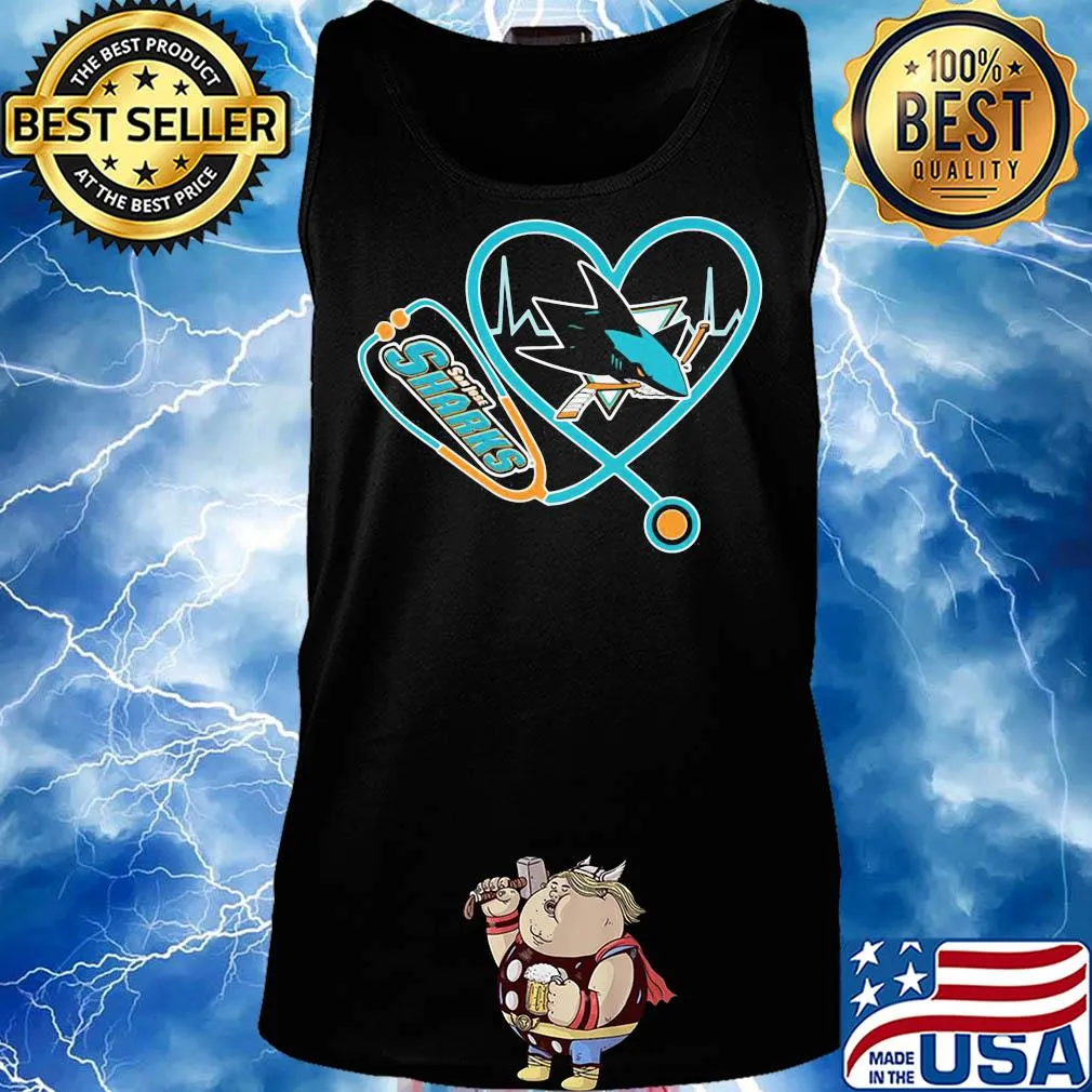 San jose sharks hockey stethoscope heart s Tank top