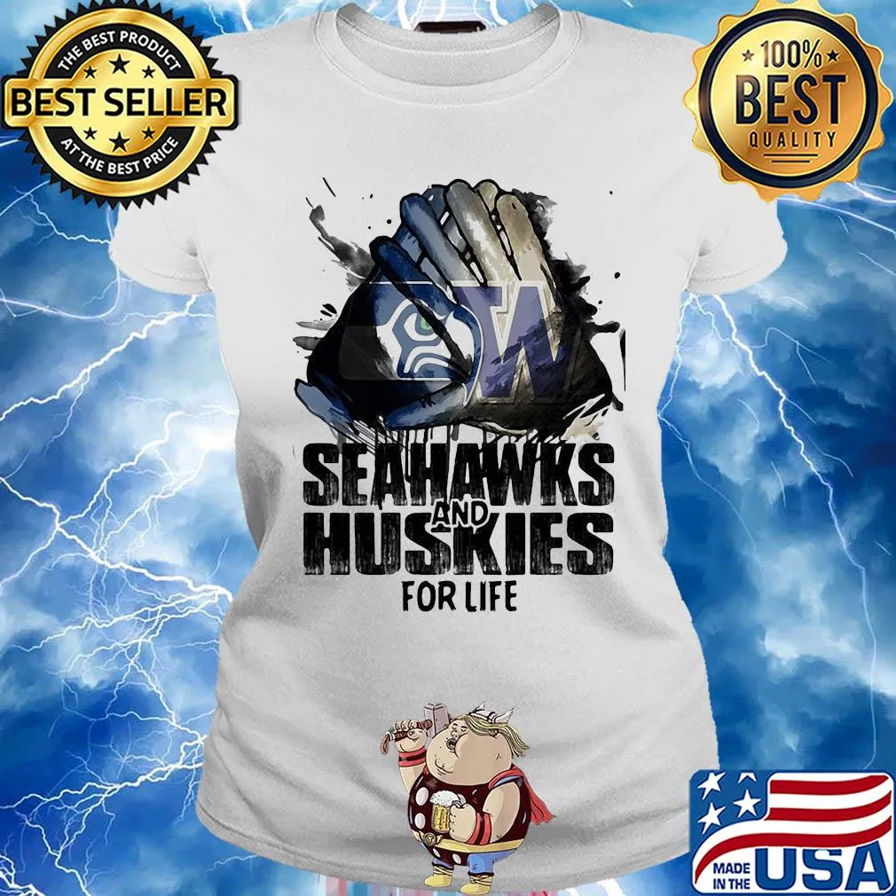 Seattle seahawks and washington huskies for life s Ladies tee
