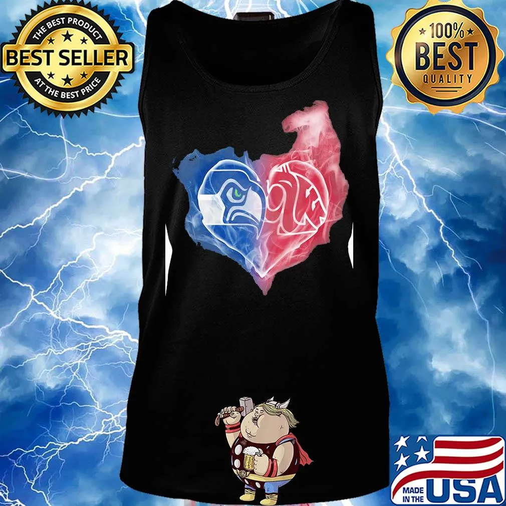Seattle seahawks and washington state cougars heart smoke s Tank top