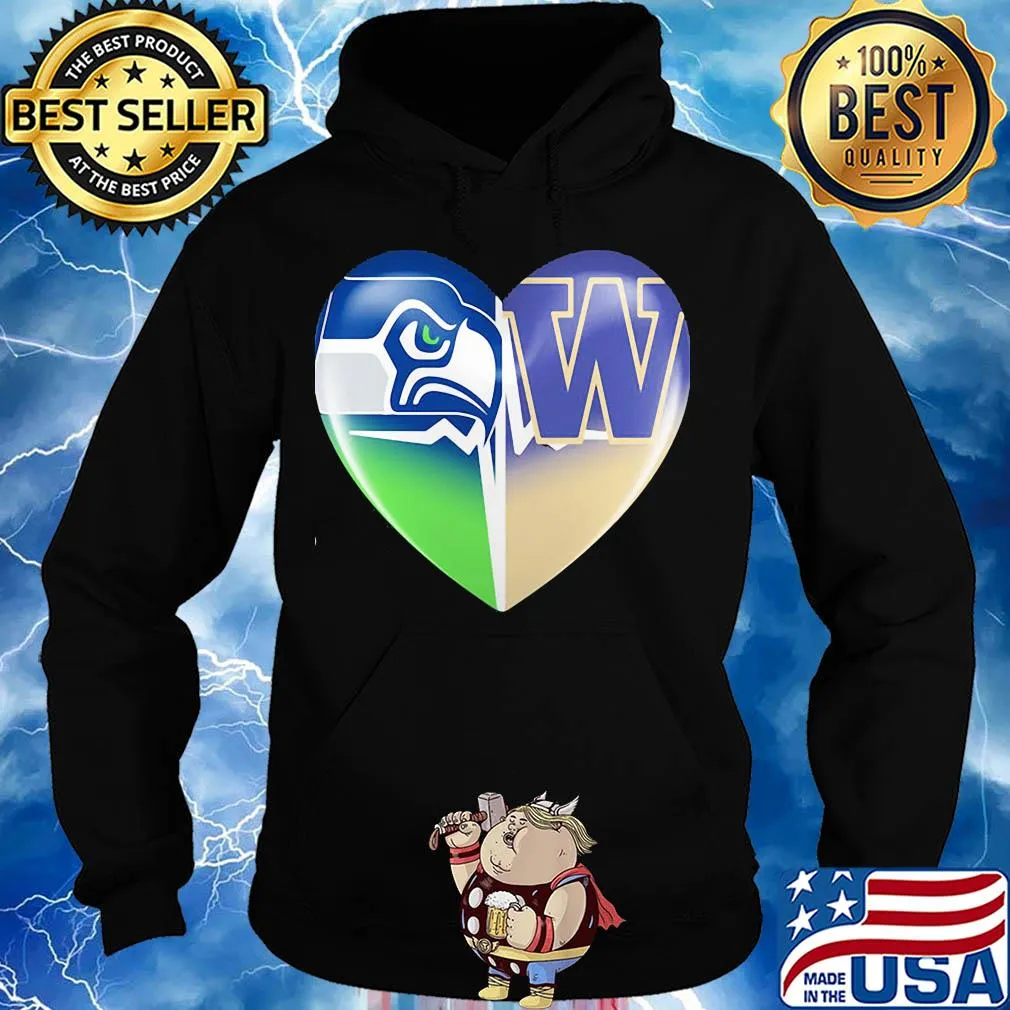 Seattle seahawks and winnipeg blue bombers heart heartbeat s Hoodie