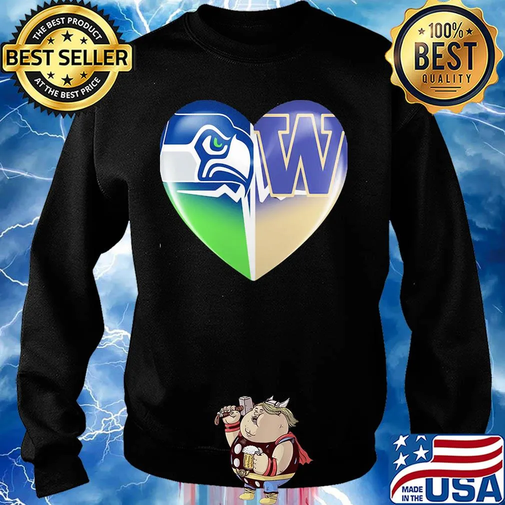 Seattle seahawks and winnipeg blue bombers heart heartbeat s Sweater