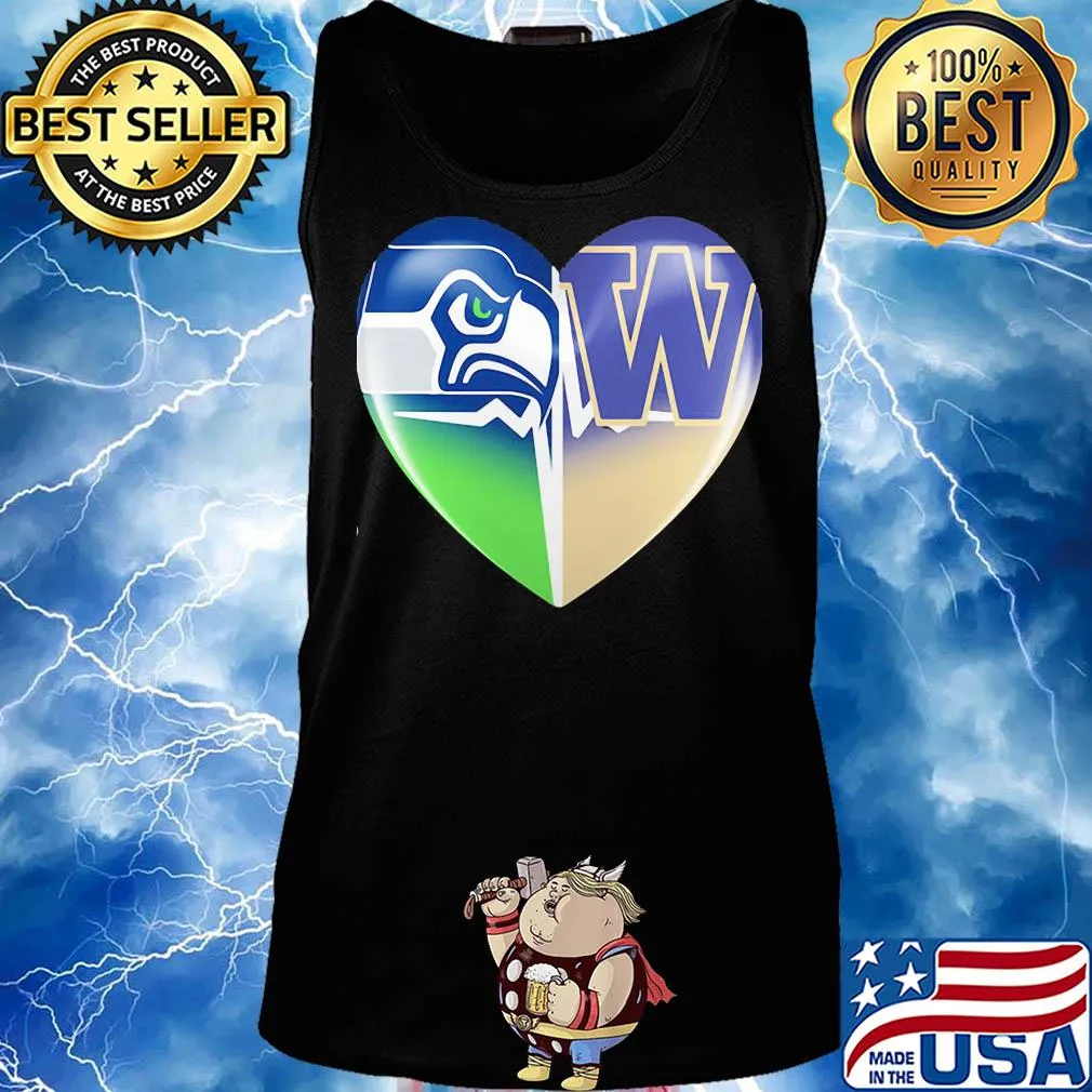 Seattle seahawks and winnipeg blue bombers heart heartbeat s Tank top