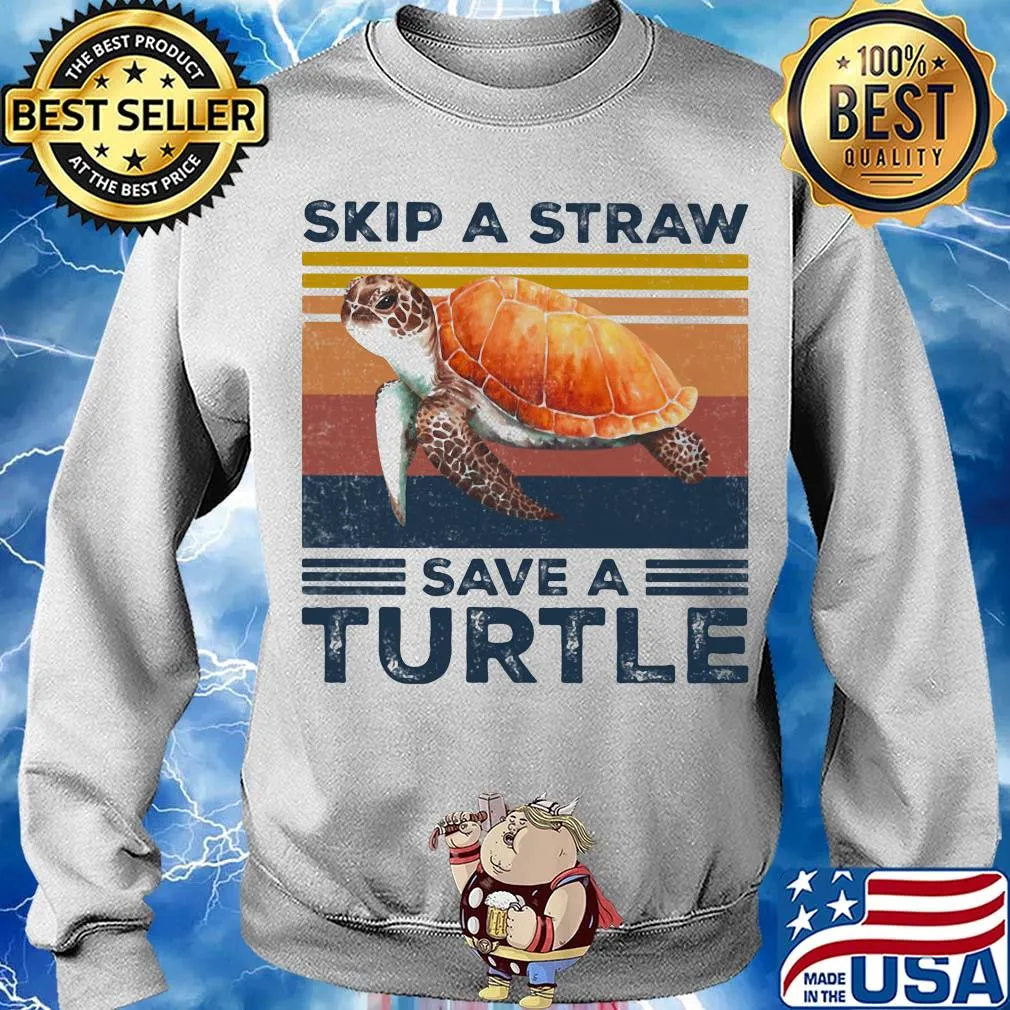 Skip a straw save a turtle vintage s Sweater