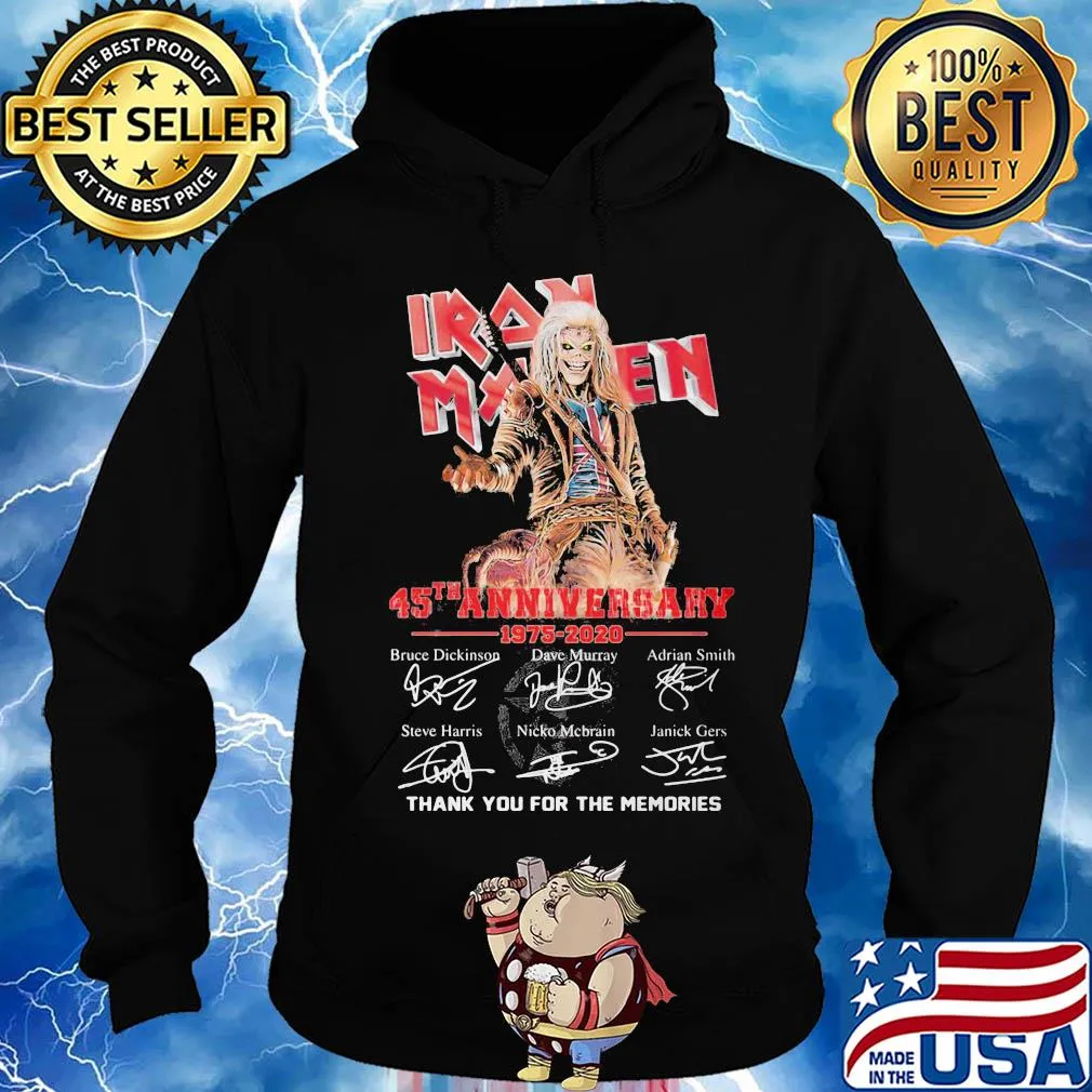 Skull iron maiden 45th anniversary 1975 2020 thank you for the memories signatures s Hoodie