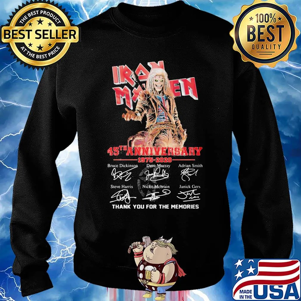 Skull iron maiden 45th anniversary 1975 2020 thank you for the memories signatures s Sweater
