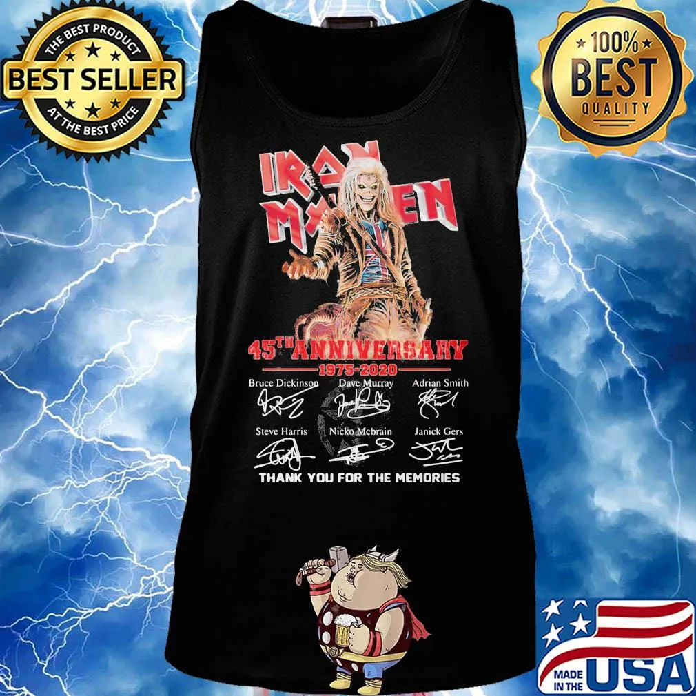 Skull iron maiden 45th anniversary 1975 2020 thank you for the memories signatures s Tank top