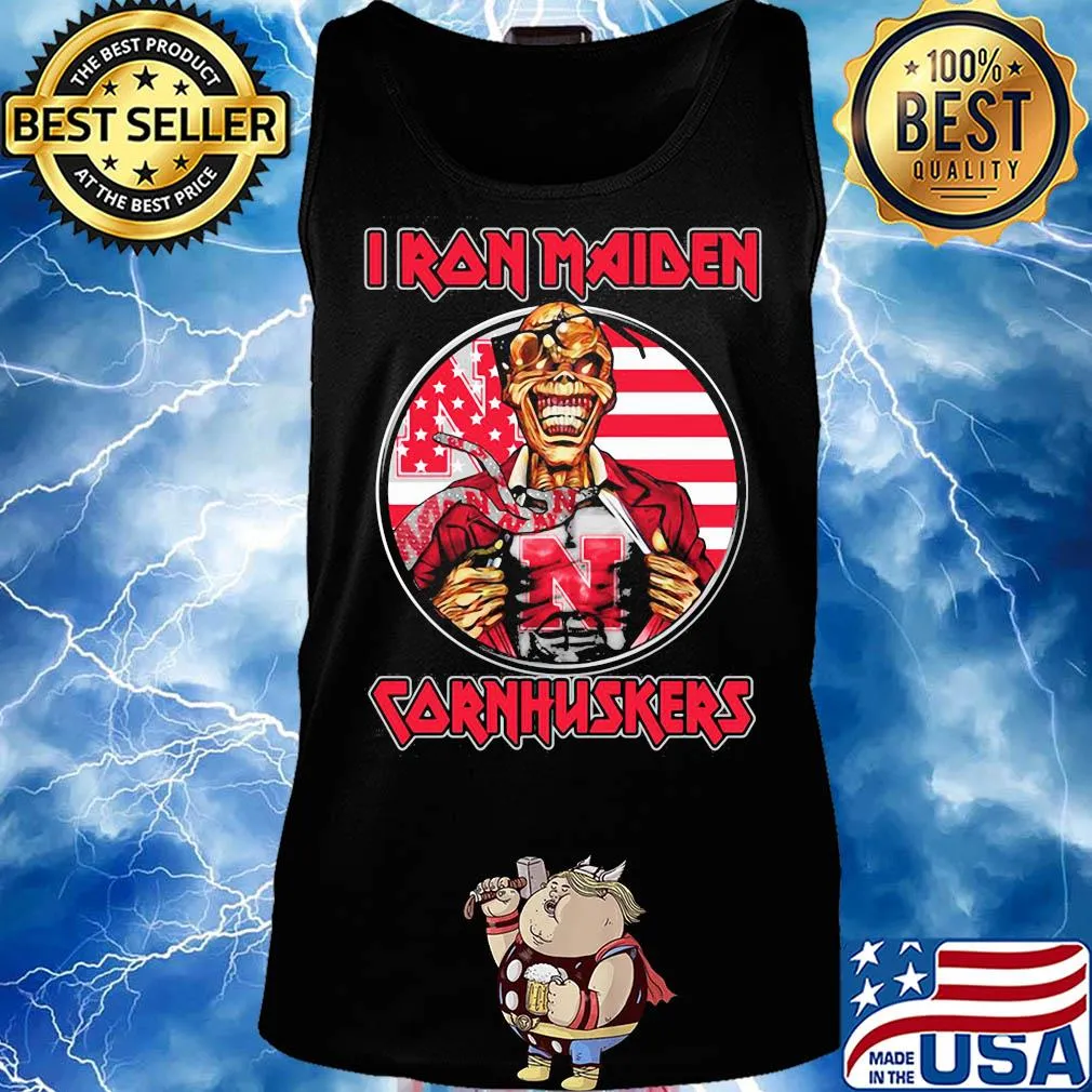Skull Iron Maiden nebraska cornhuskers american flag independence day s Tank top
