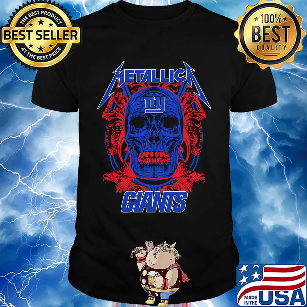 Skull metallica new york giants logo shirt