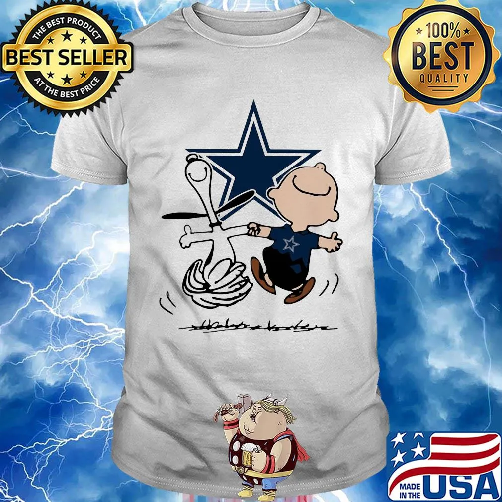 Snoopy and charlie brown dallas cowboys football shirt