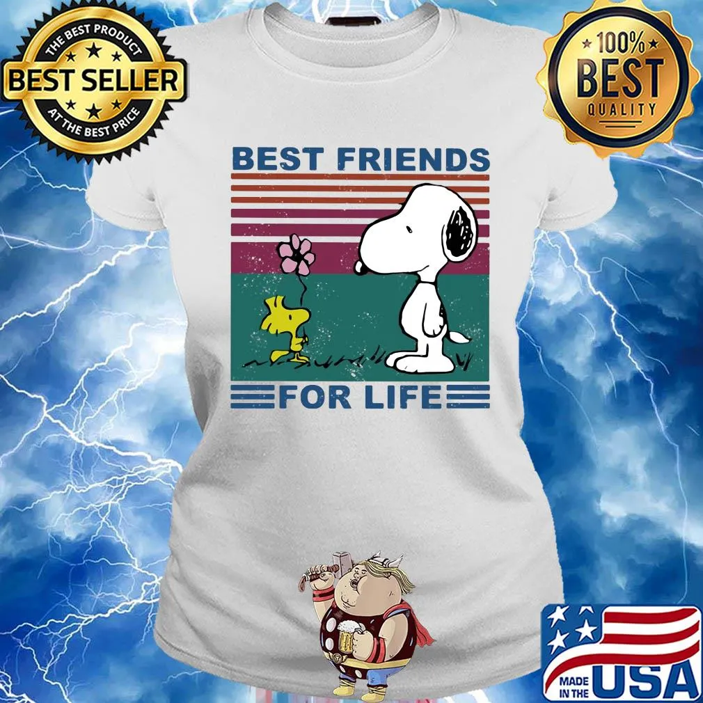 Snoopy and woodstock best friends for life vintage s Ladies tee
