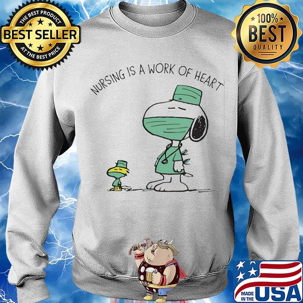 Snoopy and woodstock nursing is a work of heart s Sweater