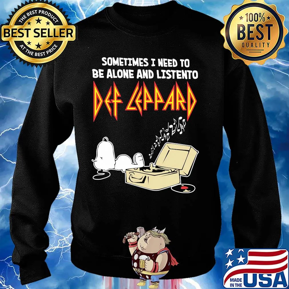 Snoopy sometimes i need to be alone and listen to def leppard s Sweater