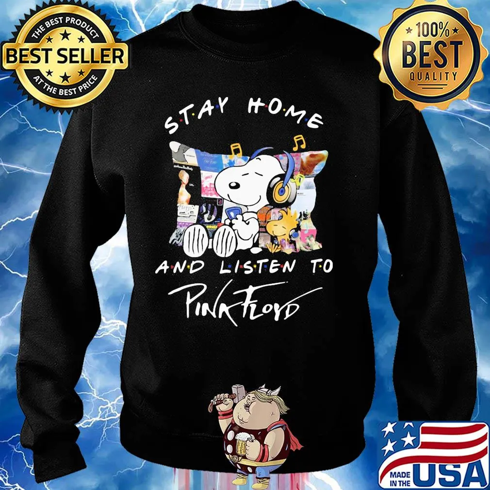 Snoopy stay home and listen to pink floyd s Sweater