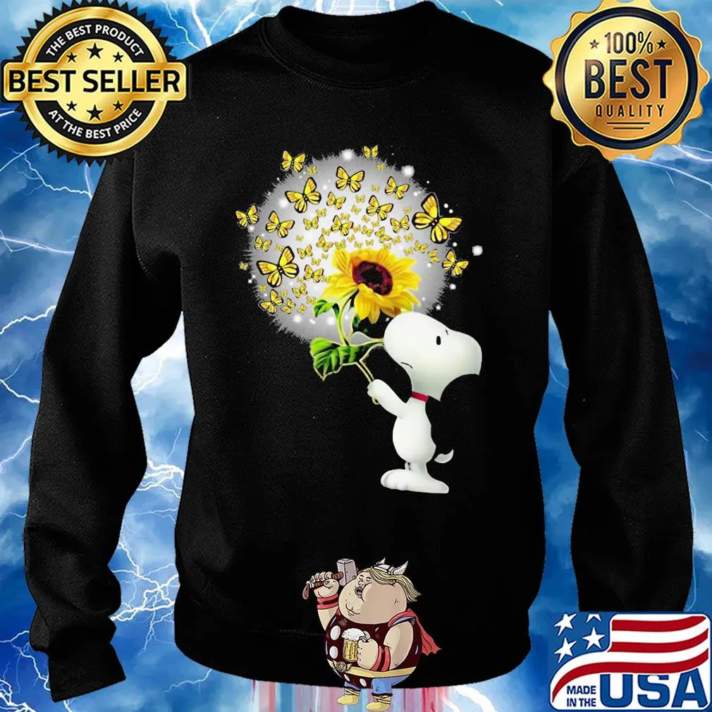 Snoopy sunflower and butterfly s Sweater