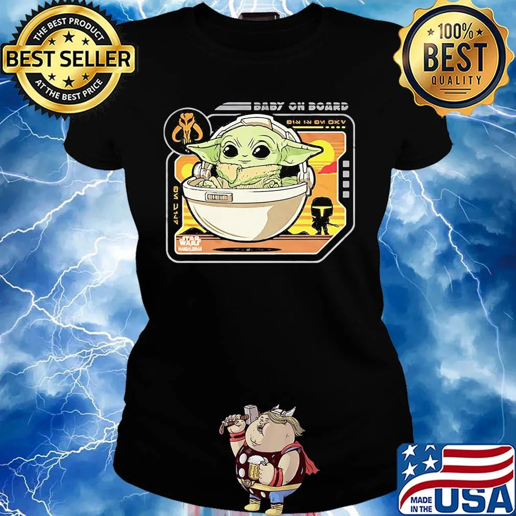 Star wars baby yoda baby on board s Ladies tee
