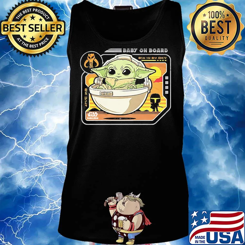 Star wars baby yoda baby on board s Tank top