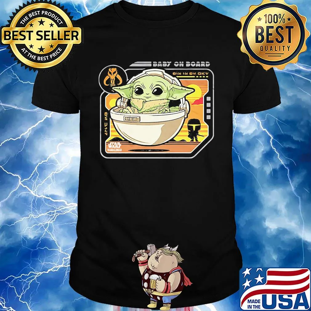 Star wars baby yoda baby on board shirt
