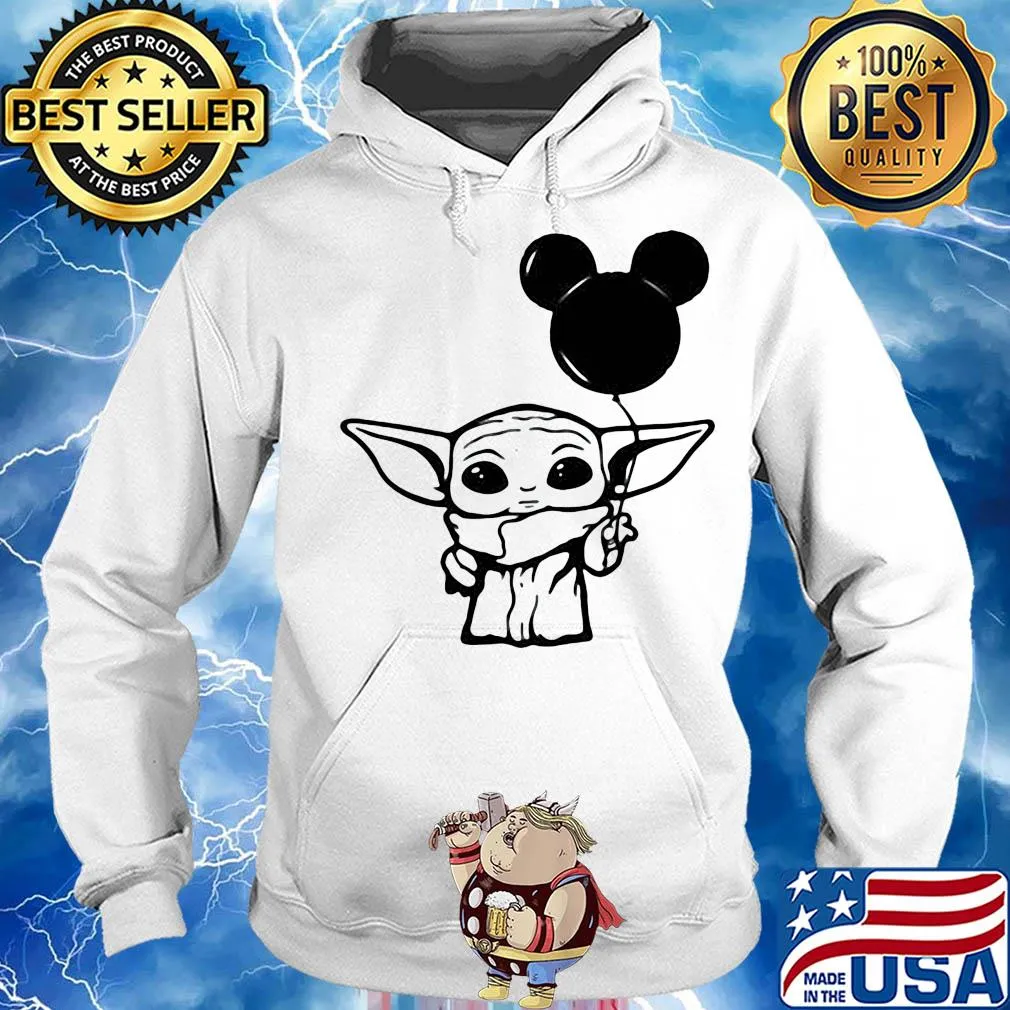 Star wars baby yoda holding balloon mickey mouse s Hoodie