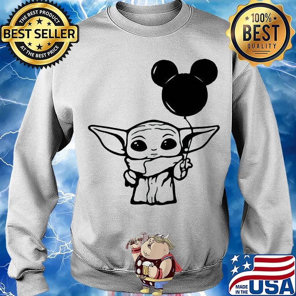 Star wars baby yoda holding balloon mickey mouse s Sweater