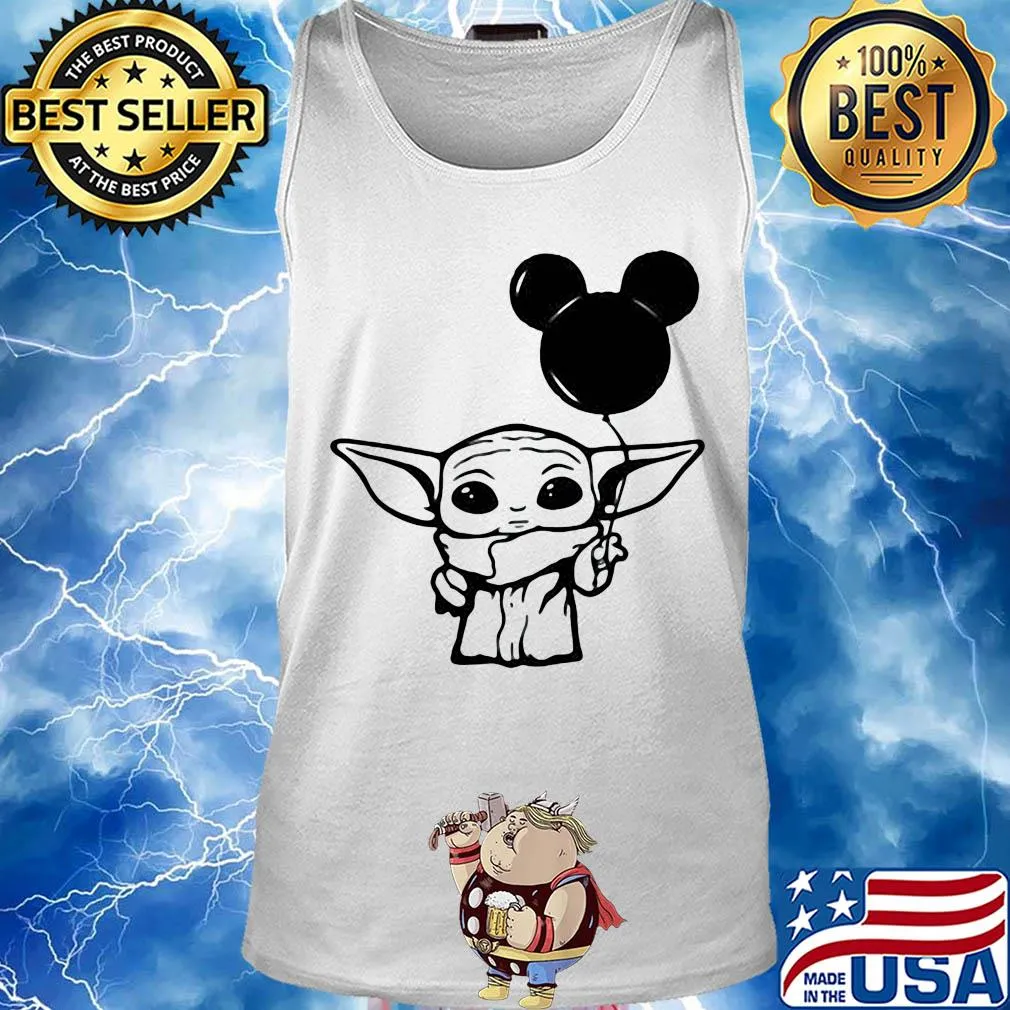 Star wars baby yoda holding balloon mickey mouse s Tank top