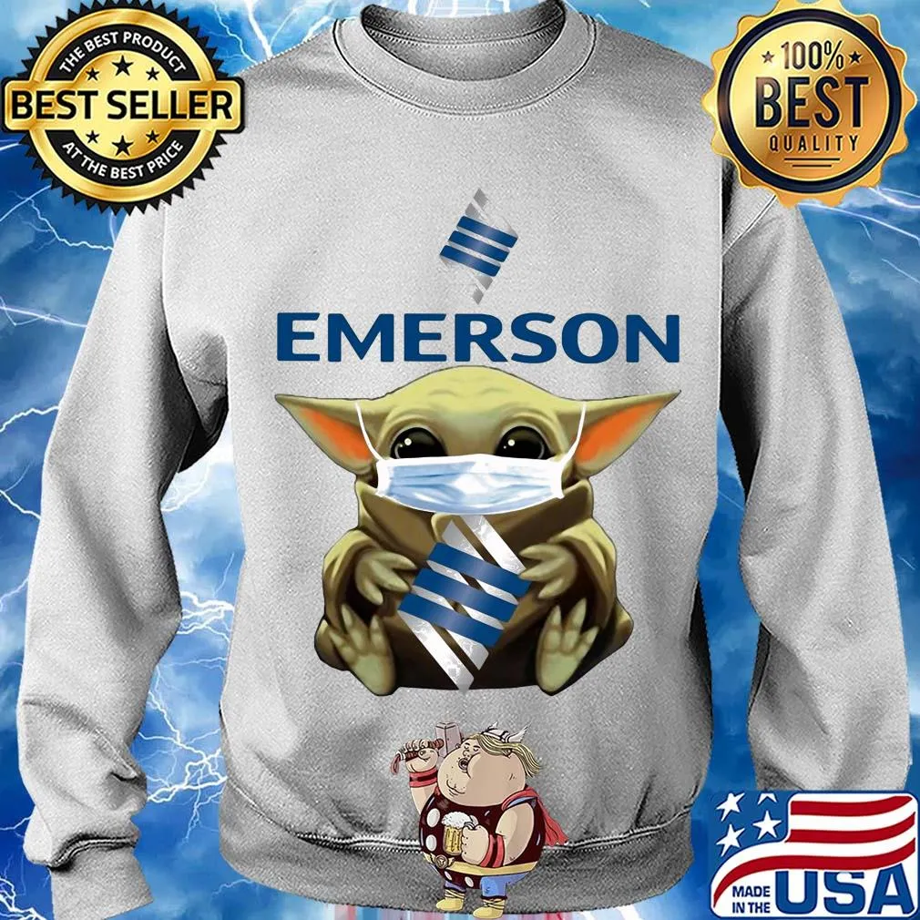 Star wars baby yoda hug emerson electric logo mask covid-19 s Sweater