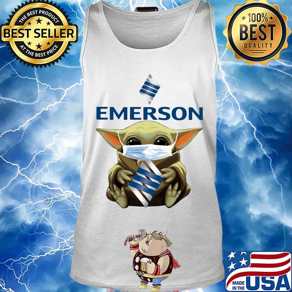 Star wars baby yoda hug emerson electric logo mask covid-19 s Tank top