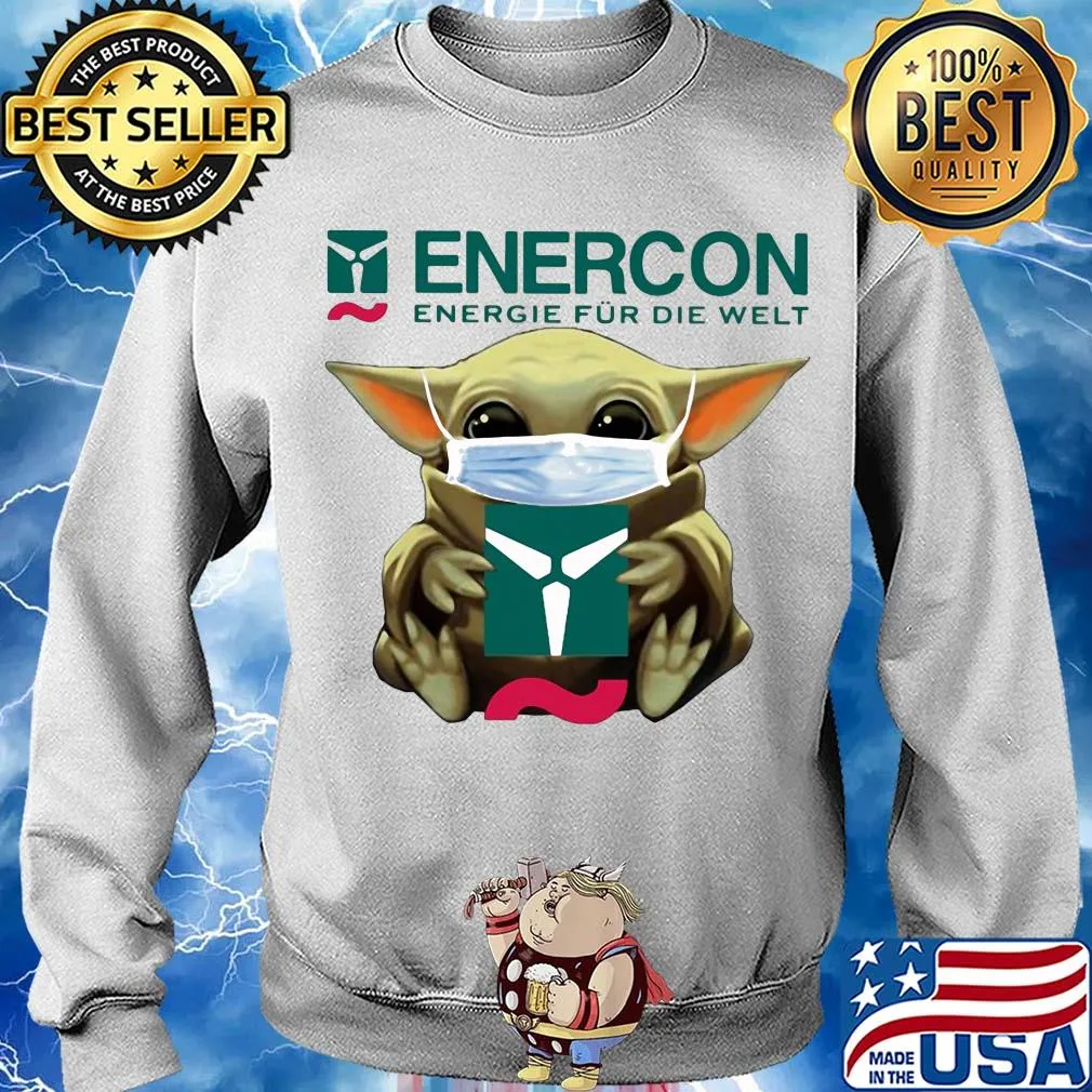 Star wars baby yoda hug enercon energie fur die welt logo mask covid-19 s Sweater
